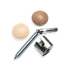 Universal Zip Bolt HANDRAIL to Newel Post Fixing KIT (1 x Adjustable Threaded Bolt, 1 x Cam Nut, 1 x Oak Cover Button, 1 x Pine Cover Button)