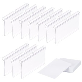 PATIKIL 50 Pcs Wire Shelf Label Holder, Plastic Storage Bins Clip Merchandise Sign Display Holder Label Holders for Market, Retail Shop, and Pantry(2.09x3.15 inch)