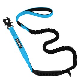 No Pull Tactical Dog Leashes for Medium Large Dogs Heavy Duty with Aluminum Frog Clip，Bungee Dog Leash with Soft Paded Handle，Blue 4-6FT Long&Strong Dog Leash with Car Seat Belt