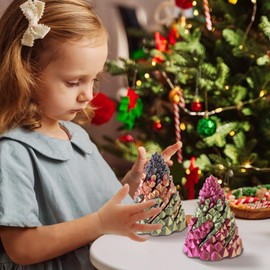 2PCS Triple-Layer Spiral Cone Fidget Toy, Stress Anxiety Relief Items for Kids Adults, 3D Printed Office Fidget Toys for Desk, Colorful Ornaments Christmas House Decor Xmas Holiday Indoor Decorations