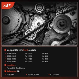 A-Premium Engine Serpentine Drive Belt Compatible with Ford F-150 F150 2018 2019 2020 2021 - V6 3.0L