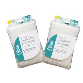 Clean Mode Multi-Purpose Cleaning Sponges, White and Gray