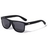 Polarized Wood Classic Square Frame Temple Stud Sunglasses (Black Dark