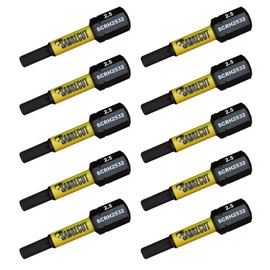 10 x SabreCut SCRH2532_10 32mm H2.5 Hex Magnetic Impact Screwdriver Driver Bits Set Single Ended Heavy Duty