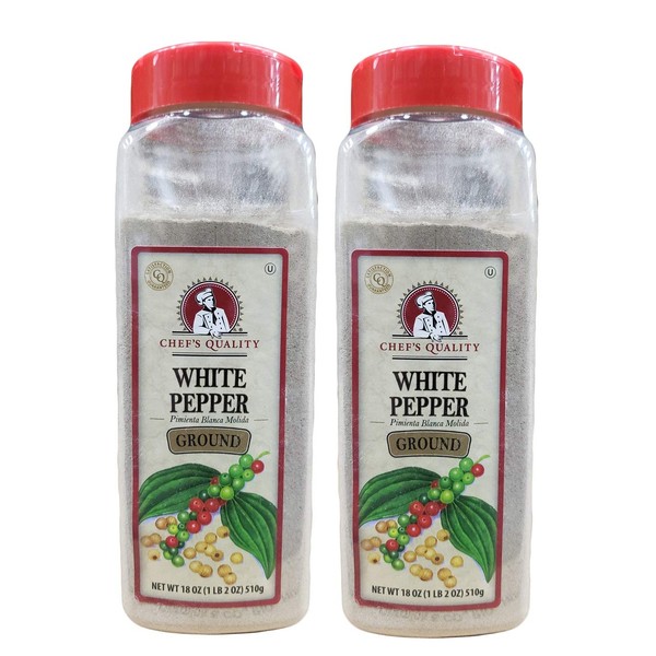 Chef's Quality Ground White Pepper 18 Oz (2 Pack)
