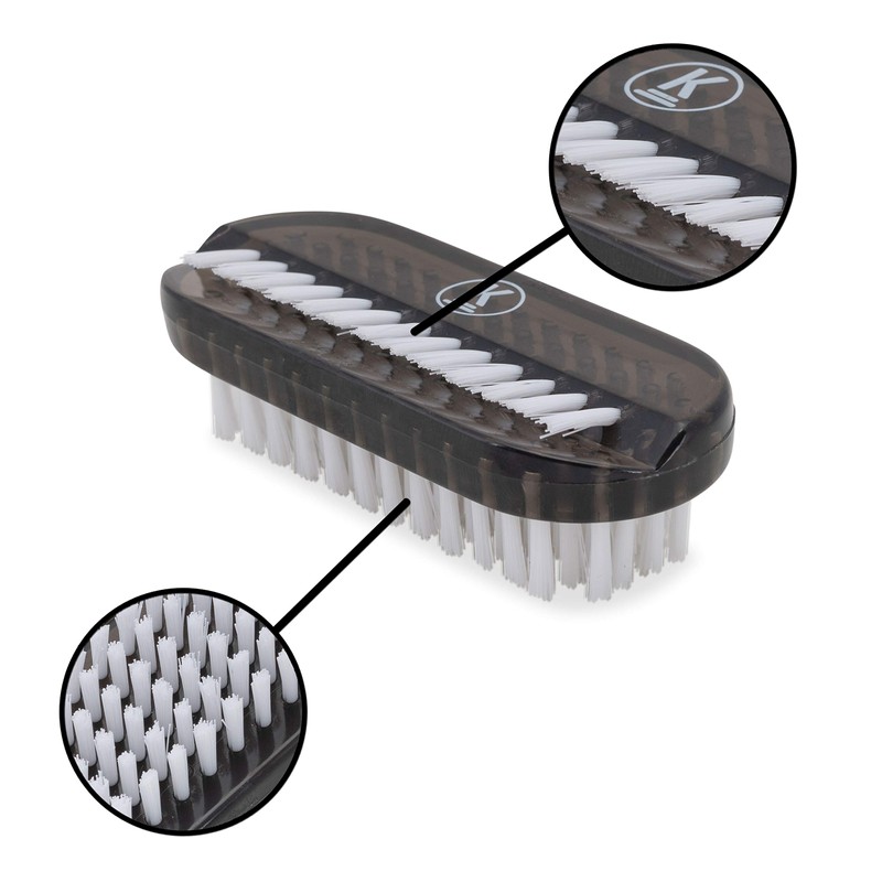 K-Pro Hand Nail Brush for Gel Nails, Plastic, Black, Set