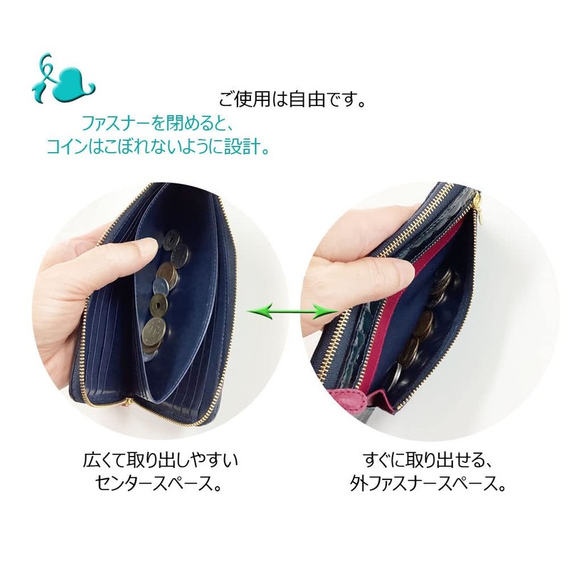 HARUBE #86-359 Kyoto Naniwaya Thin L-Shaped Fastener Cowhide Crocodile Embossed