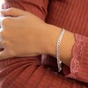 Silver 120 Flat Curb Bracelet 19cm