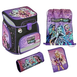 Scooli EasyFit Monster High School Bag Set 5 Pieces, Monster High, Light school bag