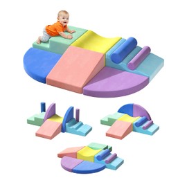 Twinkoo Extra Large 8-Piece Soft Climbing Toys for Toddlers, Foam Climbing Block Set with Jumbo Size, Boosts Motor Skills & Color Coordination, Safe Indoor Toy for Child Development