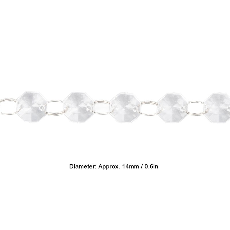14mm Octagonal Bead String Acrylic Crystal Pearl Chains for Birthday