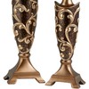 LOPOO Set of 2 Tall Polyresin Candleholders, Baroque Floral Filigree