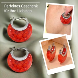 Shop LC Colourful Murano Style Millefiori Glass Hoop Earrings for Women Daisy Flower Jewellery Trendy Valentine's Day Gifts Ct. 30, Glass