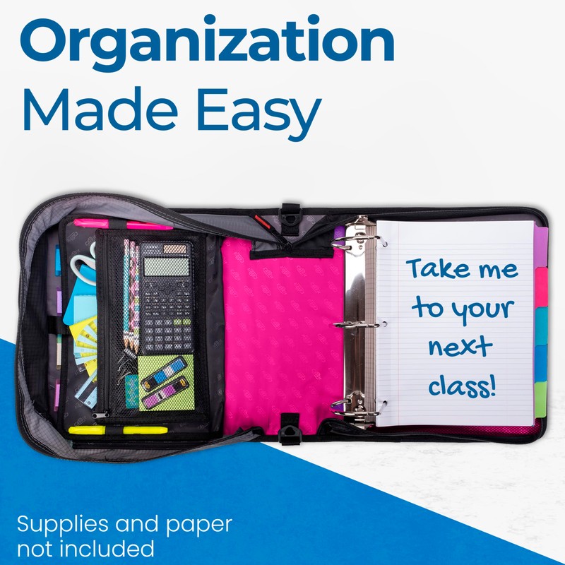 Case-it King Sized Zip Tab School Zipper Binder | 4-Inch