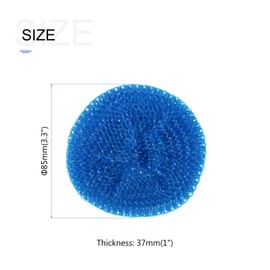 METALLIXITY Dish Scrubber (85 x 37mm/3.3" x 1") 3pcs, Round Scrubber Mesh Scouring Pad Non-Scratch Scrub Sponges - for Washing Dishes and Cleaning Kitchen, Blue