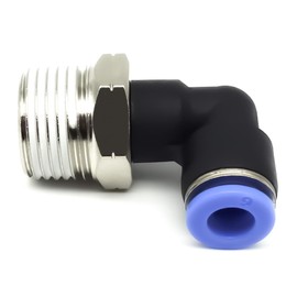 AHFMANG 5PCS Pneumatic Male Elbow 6mm OD × 3/8" NPT 90 Degree Push to Connect Fitting