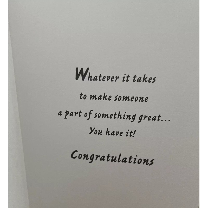 Unbranded SOMETHING GREAT...YOU HAVE IT CONGRATULATION