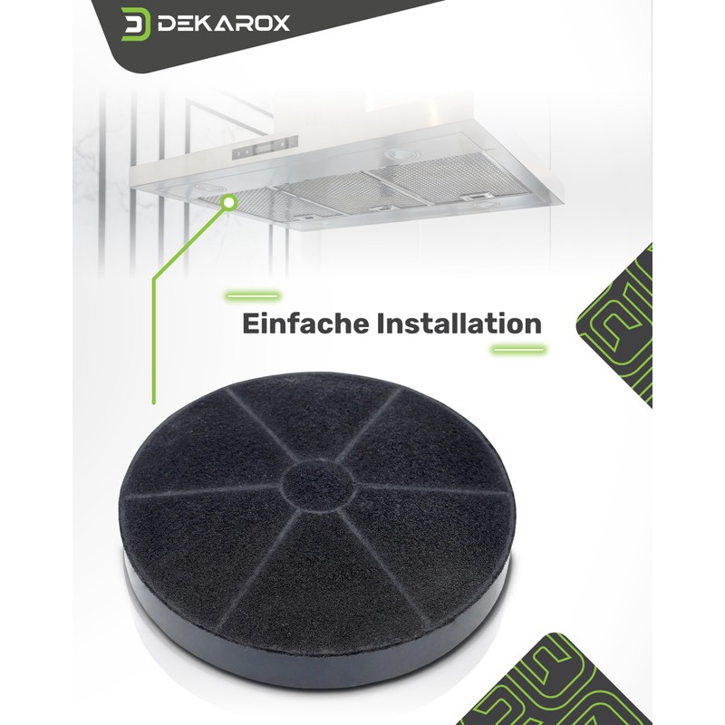 DEKAROX Carbon Filter Activated Carbon Filter 175 mm Diameter for