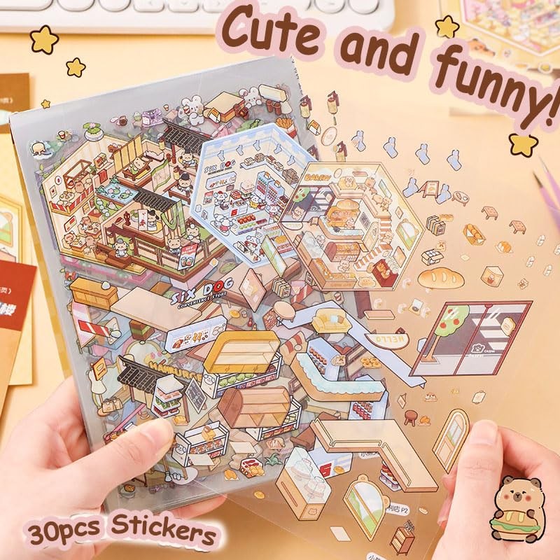 20 Sets DIY 3D House Stickers Kit Non-Toxic & Safe