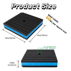 4 Pack for Washing Machine 4"x4", 7/8" T EVA Anti Vibration Pads Mechanical Damping Vibrating Sound Isolation Pad Rubber Isolator Mat for Compressor, Air Conditioner, Washer, Dryer, Treadmill