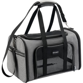 Transportador de perros para gatos aprobado por aerolíneas para perros pequeños, medianos y cachorros, plegable, bolsa de viaje para cachorros de
