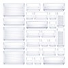 25 PCS Clear Plastic Drawer Organizers Set, 4-Size Versatile Bathroom