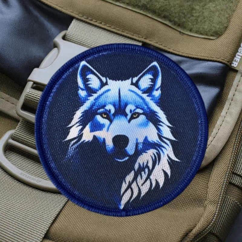 Blue Wolf Tactica - Parche con diseño de gancho y