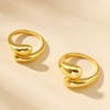 Lcherry Chunky Open Stackable Rings Gold-Plated Dome Teardrop Rings for