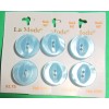 (6) La MODE 7/8" BLUE PLASTIC 2-HOLE BUTTONS 3-CARD LOT-O1