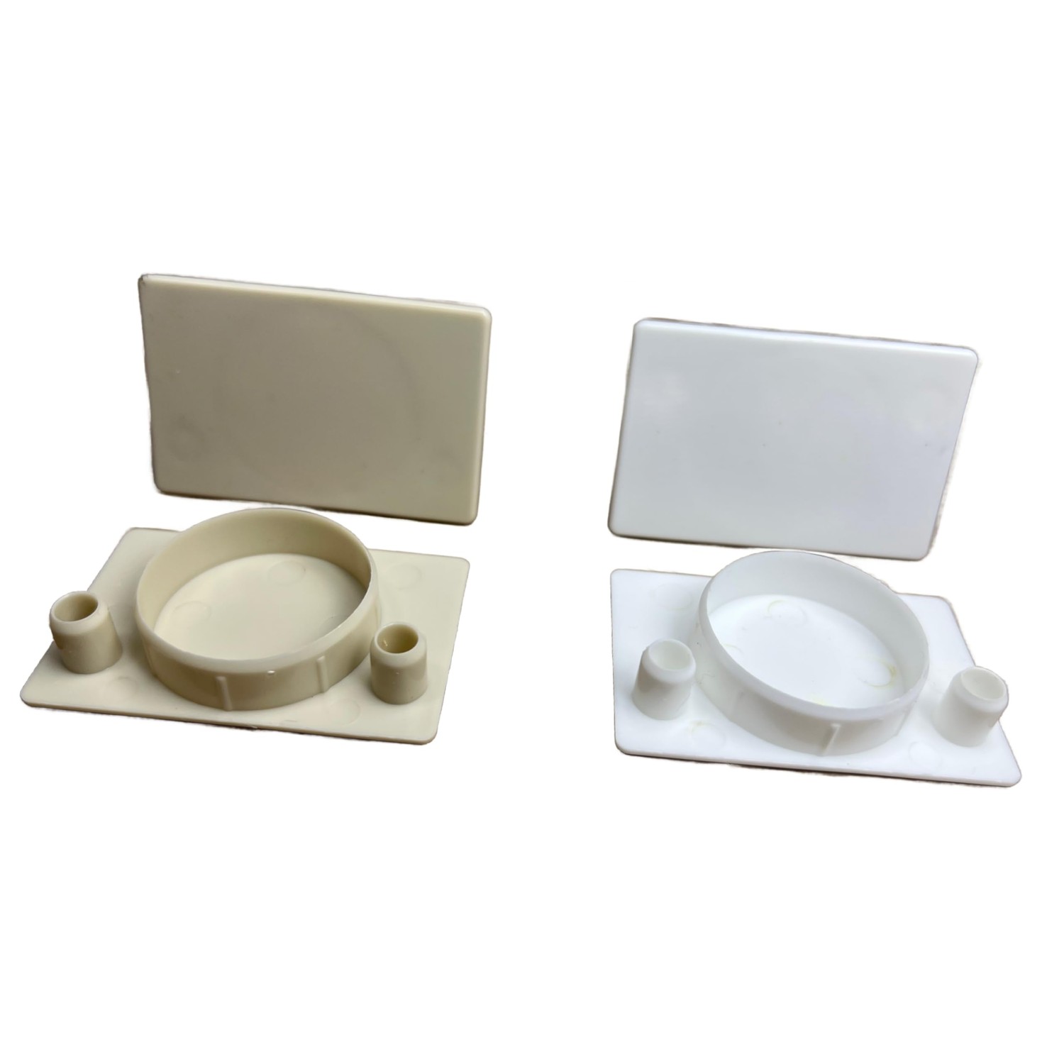 Nuanchu 10 Pcs Plastic Cabinet Hinge Hole Cover Plug 1-3/8 White Cabinet Door Hinge Cover Hole Plugs Concealed for Painting Wood Working Projects
