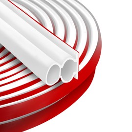 BISOTHAI 19.7 Feet Rubber Weather Stripping Door Seal Large Gap, Extra Thick Self-Adhesive D-Shaped Door Weather Stripping Seal Strip for Door Frame Door Insulation Strip Soundproofing (White)