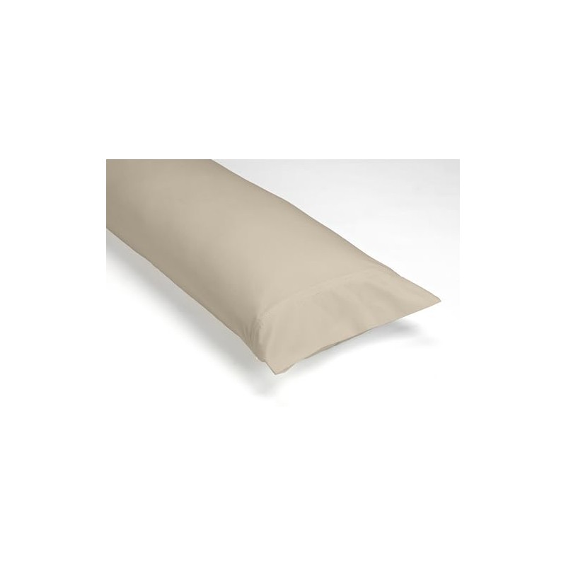 Funda de almohada de algodón orgánico colour topo. Acabado en