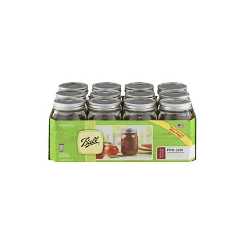 12 Ball Mason Jar with Lid - Regular Mouth -