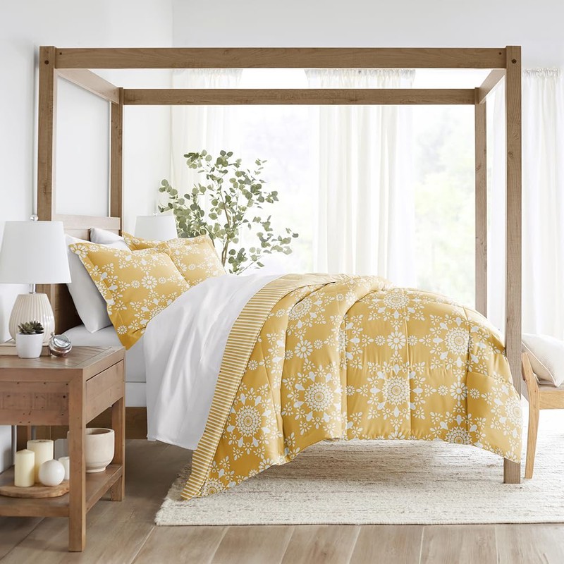 LINENS & HUTCH Comforter Set Patterned Microfiber All Season Down-Alternative