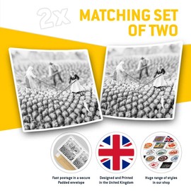 Square Stickers (Set of 2) 10cm BW - Funny Farmers Farm Joke Toys Kids 43655