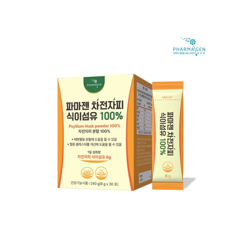 Parmagen 파마젠) 차전자피 식이섬유 100% 8g x 30포 PAMAGEN Psyllium
