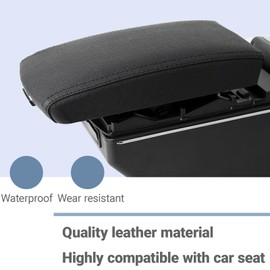 HRCHCG Compatible with Scion XD 2008-2016 Adjustable Car Center Console Armrest, Dual USB Chargers Front Rear- Leather Waterproof Car Seat Arm Support, Easy Installation