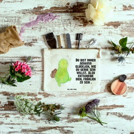 Parent-New Mr. & Mrs. Panda S Makeup Bag Turtle Whistle, White, Hand drawn