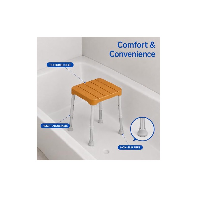 Shower Stool for Inside Shower, 350 lbs Adjustable for Seniors