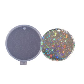 Angel Wings Shiny Glossy 3" Round Coaster Silicone Mold Holographic Round Shape Keychain Molds Epoxy Resin Molds for DIY Keychain Pendant Resin Crafting Mold