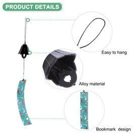 M METERXITY 1-Pack Japanese Wind Chime, Flower Metal Temple Bell Vintage Wind Chime for Outside/Garden/Patio[Black]