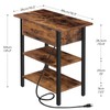 HOOBRO End Table with Charging Station, Narrow Side Table, Flip