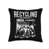 Garbage Diver Trash Picker Dumpster Diving Recycling Fan Throw Pillow