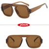 piscm Retro Square Aviator Sunglasses for Women Trendy Thick Frame