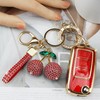Rayslesan Sparkly Key Fob Cover with Cherry Keychain, Bling TPU