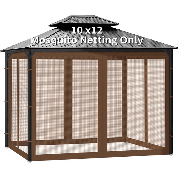 Gazebo Universal Replacement Mosquito Netting, 10' x 12' Outdoor Canopy