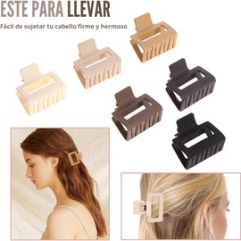 Triko Set de 12 Pinzas para el Cabello para Mujer, Clips para Cabello Cuadrados y Rectangulares, Accesorios para Cabello Mujer, Pinzas para el Cabello de Sujeción Fuerte, Pinzas de Garra para Cabello