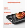 VEVOR Reversible Grill/Griddle, 14x8.5 inch Pre-Seasoned Cast Iron Griddle, Portable