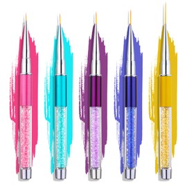 Nail Brush Set Ruicoo 5pcs Nail Brush Set Nail Art Brush Nail Art Design Brush Pen Set Diamond Application Rhinestone Handle Nail Dot Painting Drawing Pen 7/9/11/14/19mm