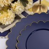 LIYH 210pcs Blue Plastic Dinnerware Set Navy Blue Plastic Scalloped